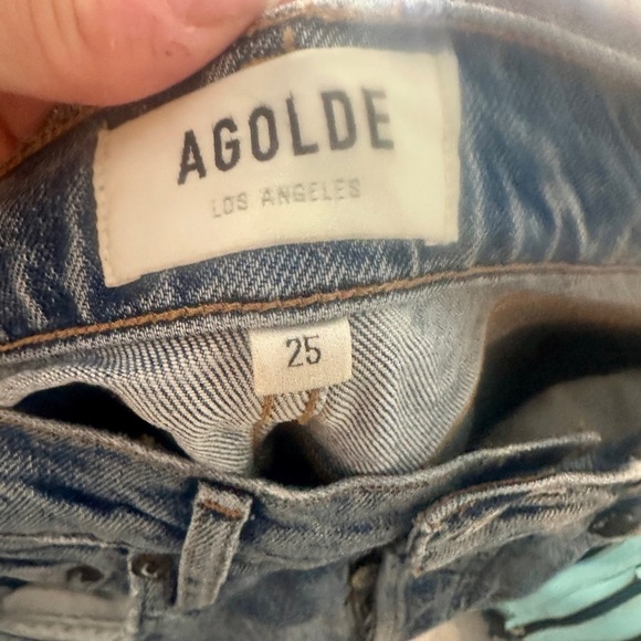 AGOLDE RILEY HIGH RISE STRAIGHT CROP Classic Blue Women's Jeans sz 25 denim - Picture 6 of 11